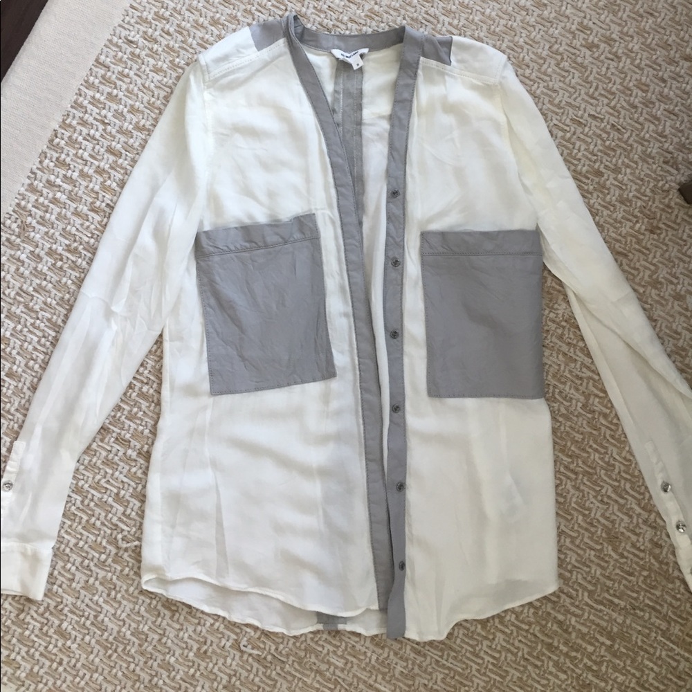 Helmut Lang blouse with genuine leather